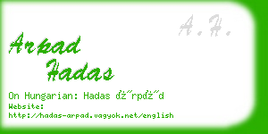 arpad hadas business card